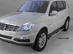Пороги алюминиевые Emerald Black Can Otomotiv SsangYong Rexton 2001-2015