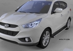 Пороги алюминиевые Emerald Black Can Otomotiv Hyundai ix35 2009-2015