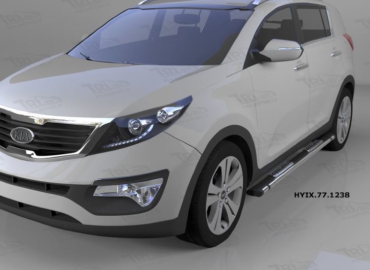 Пороги алюминиевые Emerald Black Can Otomotiv Hyundai ix35 2009-2015 no.12175