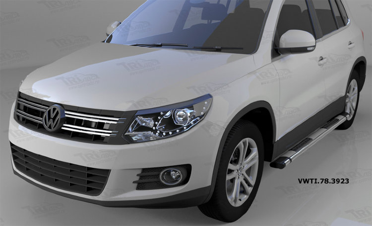 Пороги алюминиевые Emerald Silver Can Otomotiv Volkswagen Tiguan I 2008-2016 no.11295