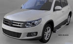 Пороги алюминиевые Emerald Silver Can Otomotiv Volkswagen Tiguan I 2008-2016