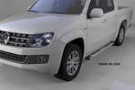 Пороги алюминиевые Emerald Silver Can Otomotiv Volkswagen Amarok 2010-2019