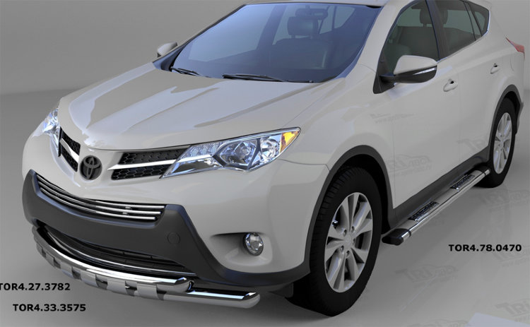 Пороги алюминиевые Emerald Silver Can Otomotiv Toyota RAV4 2013-2019 no.11381