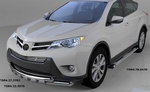 Пороги алюминиевые Emerald Silver Can Otomotiv Toyota RAV4 2013-2019