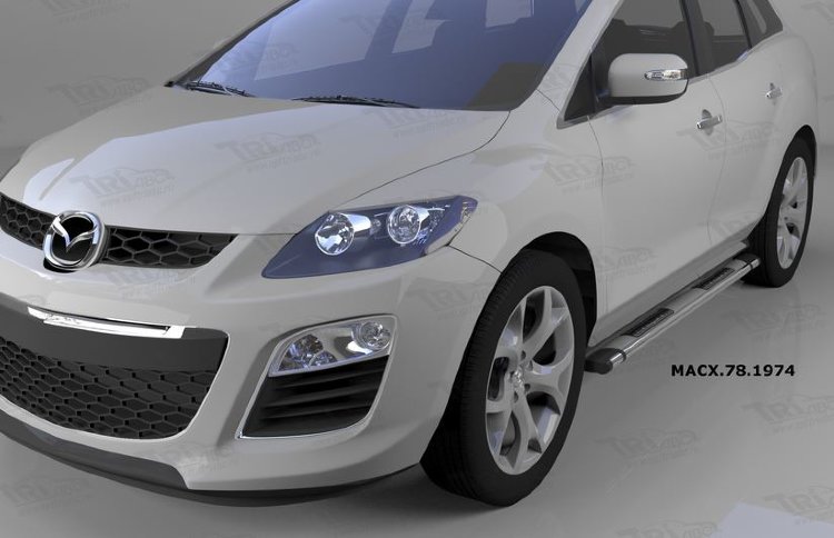 Пороги алюминиевые Emerald Silver Can Otomotiv Mazda CX-7 2006-2012 no.11559