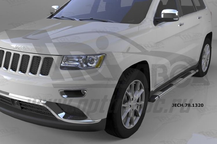 Пороги алюминиевые Emerald Silver Can Otomotiv Jeep Grand Cherokee 2010-2019 no.11654