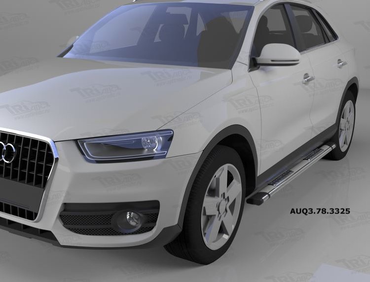 Пороги алюминиевые Emerald silver Can Otomotiv Audi Q3 2012-2019 no.11849