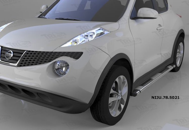 Пороги алюминиевые Emerald silver Can Otomotiv Nissan X-Trail 2007-2014 no.11899