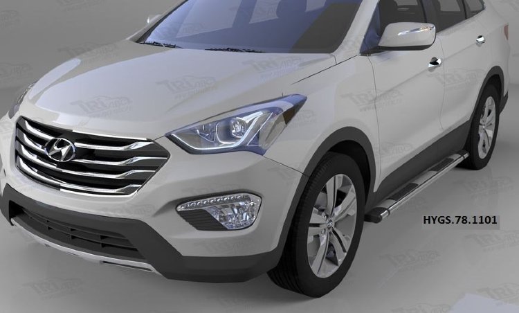 Пороги алюминиевые Emerald silver Can Otomotiv Hyundai Tucson 2004-2009 no.12104