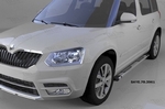 Пороги алюминиевые Emerald silver Can Otomotiv KIA Sportage 2004-2009