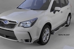 Пороги алюминиевые Emerald silver Can Otomotiv KIA Sportage 2004-2009
