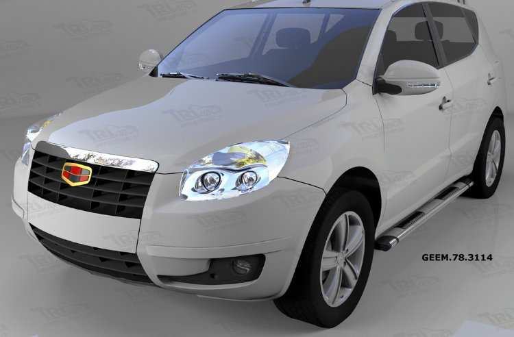 Пороги алюминиевые Emerald Silver Can Otomotiv Geely Emgrand X7 2014-2019 no.8351