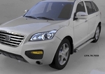 Пороги алюминиевые Emerald Silver Can Otomotiv Lifan X60 2011-2019