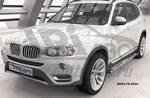 Пороги алюминиевые Emerald Silver Can Otomotiv BMW X3 (F25) 2010-2017