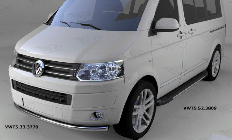 Пороги алюминиевые Onyx Can Otomotiv (короткая база) Volkswagen Transporter T5 2003-2015 no.11325