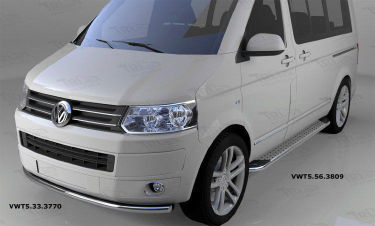 Пороги алюминиевые Opal Can Otomotiv (длинная база) Volkswagen Transporter T5 2003-2015 no.11314