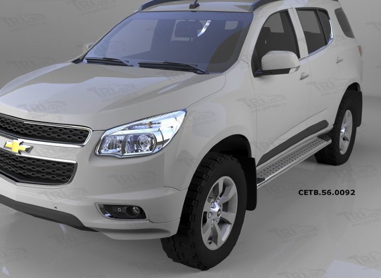 Пороги алюминиевые Opal Can Otomotiv Chevrolet Trailblazer 2013-2019 no.12022