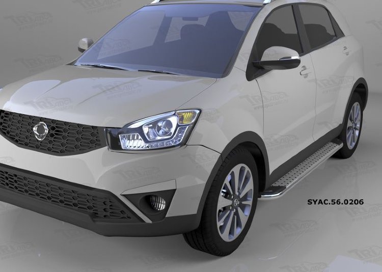 Пороги алюминиевые Opal Can Otomotiv SsangYong Actyon New 2011-2012 no.12084