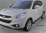 Пороги алюминиевые Opal Can Otomotiv Hyundai Santa Fe 2012-2018