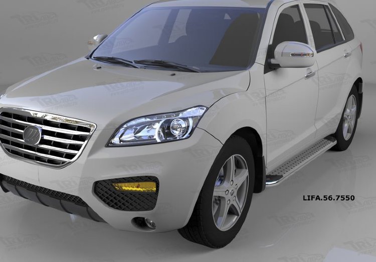 Пороги алюминиевые Opal Can Otomotiv Lifan X60 2011-2019 no.8408