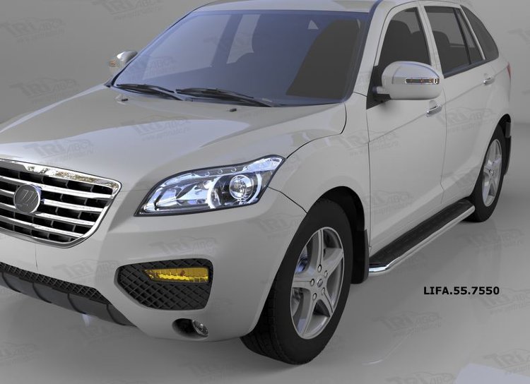 Пороги алюминиевые Ring Can Otomotiv Lifan X60 2011-2019 no.8404