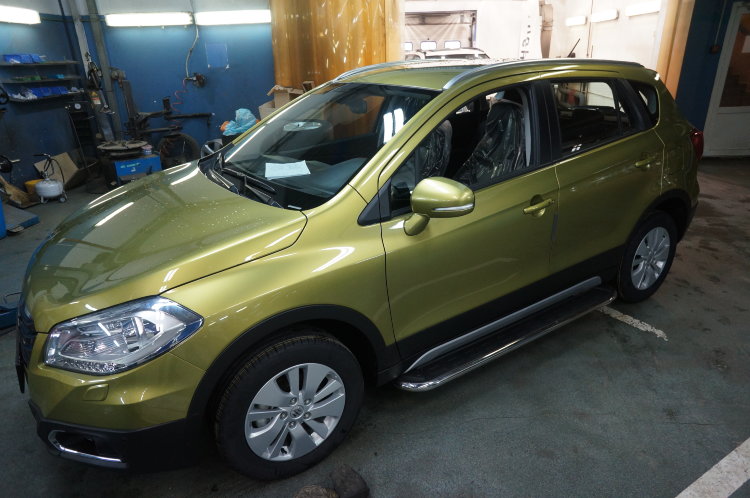 Пороги алюминиевые Ring Can Otomotiv Lifan X60 2011-2019 no.8404