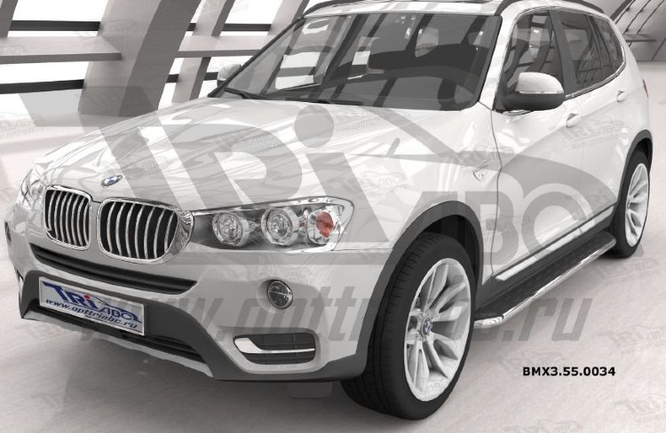 Пороги алюминиевые Ring Can Otomotiv BMW X3 (F25) 2010-2017 no.8593