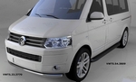 Пороги алюминиевые Sapphire Black Can Otomotiv (короткая база) Volkswagen Transporter T5 2003-2015