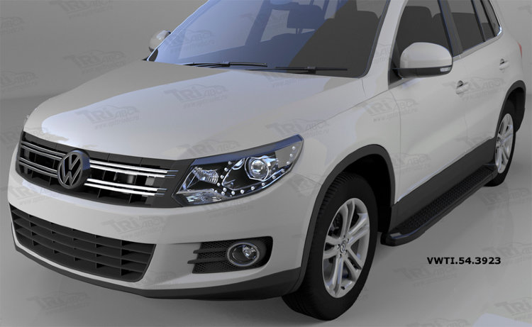 Пороги алюминиевые Sapphire Black Can Otomotiv Volkswagen Tiguan I 2008-2016 no.11304