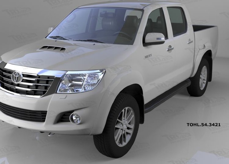 Пороги алюминиевые Sapphire Black Can Otomotiv Toyota Hilux 2005-2015 no.11428