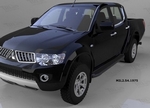 Пороги алюминиевые Sapphire Black Can Otomotiv Mitsubishi L200 2005-2015