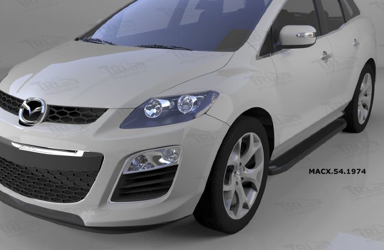 Пороги алюминиевые Sapphire Black Can Otomotiv Mazda CX-7 2006-2012 no.11566