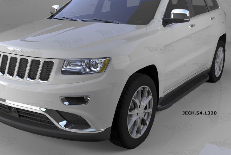 Пороги алюминиевые Sapphire Black Can Otomotiv Jeep Grand Cherokee 2010-2019 no.11644