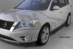 Пороги алюминиевые Sapphire Black Can Otomotiv Nissan Pathfinder 2014-2019