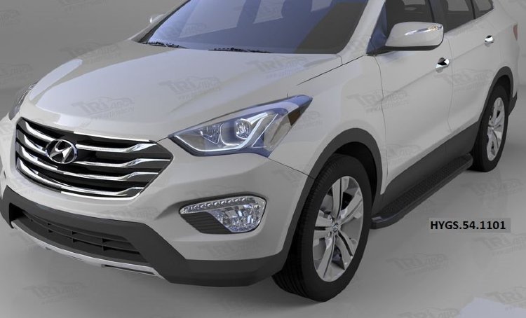 Пороги алюминиевые Sapphire Black Can Otomotiv Hyundai Tucson 2004-2009 no.12102