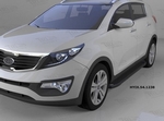 Пороги алюминиевые Sapphire Black Can Otomotiv Hyundai Tucson 2004-2009