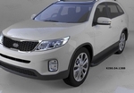 Пороги алюминиевые Sapphire Black Can Otomotiv KIA Sportage 2004-2009
