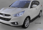 Пороги алюминиевые Sapphire Black Can Otomotiv Hyundai ix35 2009-2015