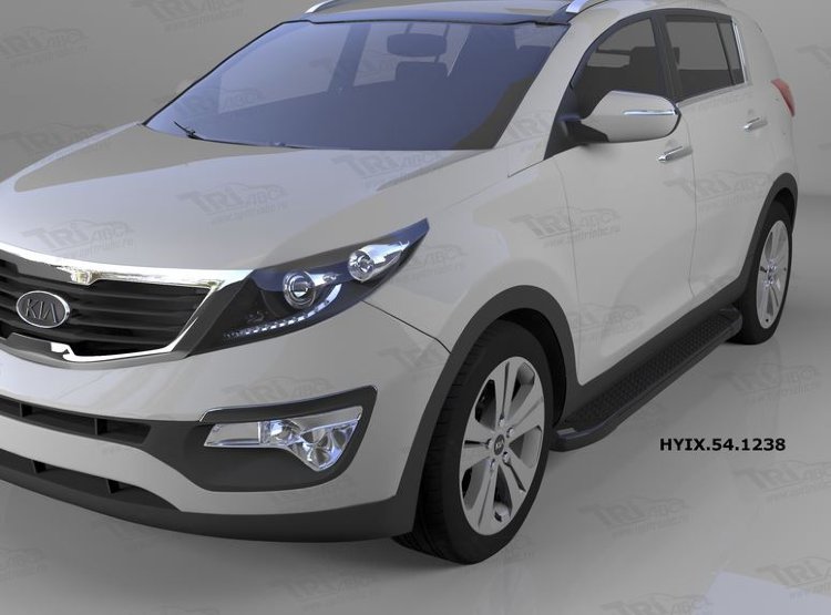 Пороги алюминиевые Sapphire Black Can Otomotiv Hyundai ix35 2009-2015 no.12173