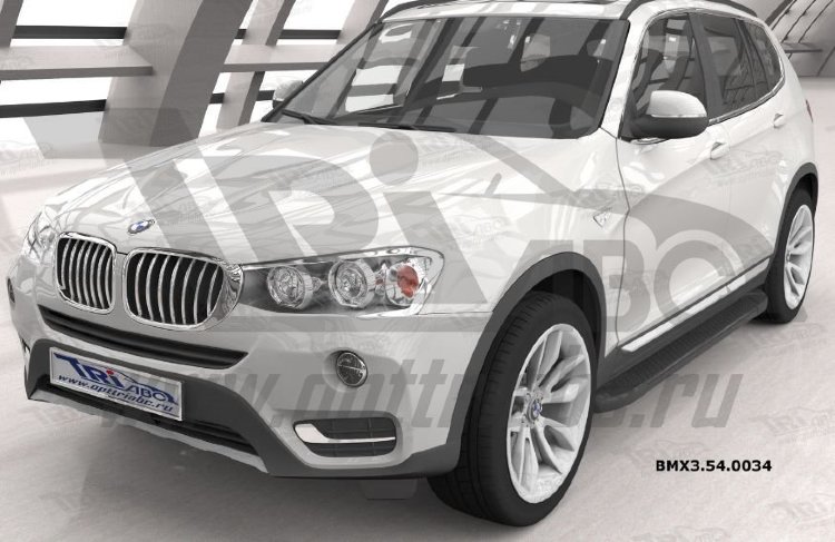 Пороги алюминиевые Sapphire Black Can Otomotiv BMW X3 (F25) 2010-2017 no.8595