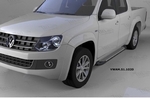 Пороги алюминиевые Sapphire Silver Can Otomotiv Volkswagen Amarok 2010-2019