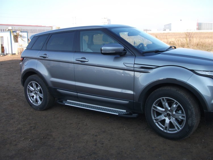 Пороги алюминиевые Sapphire Silver Can Otomotiv Land Rover Range Rover Evoque 2011-2019 no.11613