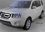 Пороги алюминиевые Sapphire Silver Can Otomotiv Honda Pilot 2009-2015