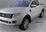 Пороги алюминиевые Sapphire Silver Can Otomotiv Ford Ranger III 2011-2019