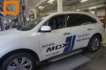Пороги алюминиевые Sapphire Silver Can Otomotiv Acura MDX 2014-2019