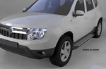 Пороги алюминиевые Sapphire Silver Can Otomotiv Nissan Terrano 2014-2019