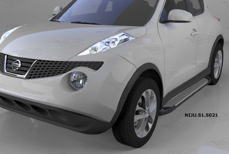Пороги алюминиевые Sapphire Silver Can Otomotiv Nissan Juke 2011-2019 no.12011