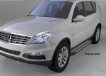 Пороги алюминиевые Sapphire Silver Can Otomotiv SsangYong Rexton 2001-2015