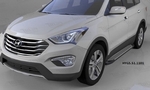 Пороги алюминиевые Sapphire Silver Can Otomotiv Hyundai Grand Santa Fe 2013-2019