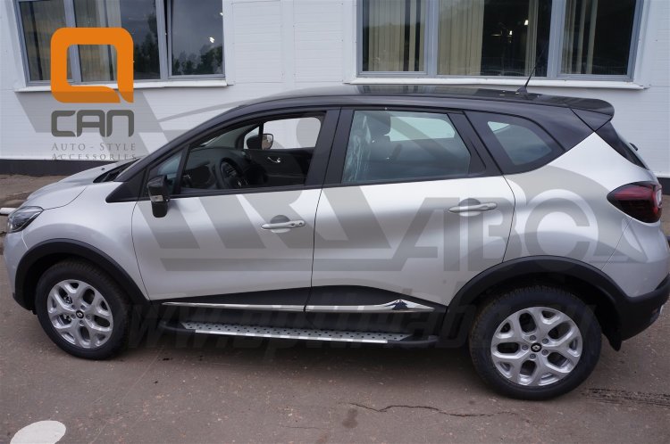 Пороги алюминиевые Sapphire Silver Can Otomotiv Lifan X60 2011-2019 no.8406